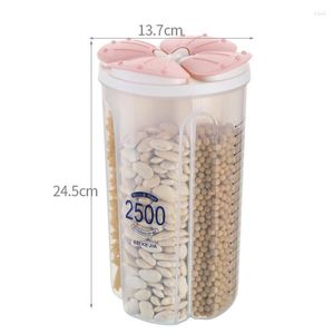 Storage Bottles Transparent Airtight Bean Box Grain Tank Home Kitchen Food Container Dry Multi-compartment