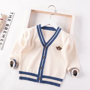 Pullover Jungen Pullover Koreanische Strickjacke Kinderkleidung Herbst Baby Top Pullover Pullover Single Strickwaren Mädchen süße Pullover Kinder Mantel 230826