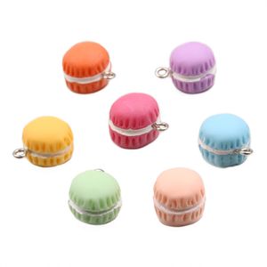 Macaron Miniature with Hoop 14*17mm DIY Resin Accessories Double Macaron Color Hamburger Biscuit Pendant Bag Pendant 122808