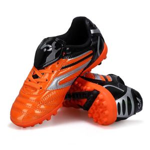 Yeni çocuk futbol ayakkabıları çocuk tf futbol botları düşük en iyi genç erkek kızlar rahat eğitim ayakkabıları turuncu mavi kırmızı renkler yumuşak başlık