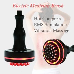 Portable Slim Equipment Electric Meridian Scraper Body Massager Detoxification Brush Compress Warm Back Neck Massage Relax Pain Relief Health Care 230826