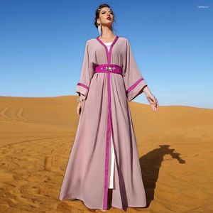 Ethnic Clothing Muslim Kaftans For Women Dubai Abaya Kimono Party Dress Handwork Diamonds Islamic Evening Moroccan Robe Femme Musulmane