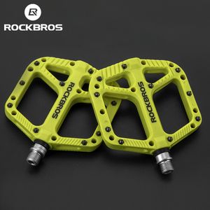 Bike Pedals ROCKBROS Bicycle Pedals Bike Ultralight Seal Bearings Cycling Nylon Road bmx Mtb Pedals Flat Platform Bicycle Parts Accessories 230826