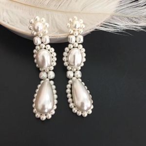 Dangle Earrings Luxury Jewelry Natural Irregular Pearl Pendant Flower For Women Top Quality Designer Runway Gift