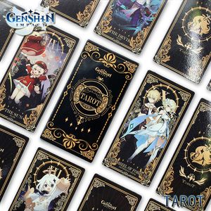 Игра мультфильмов Genshin Impact Tarot Cards Poker Diluc Klee Zhongli Friends Сборные и развлечения для фанатов подарки 230826