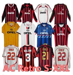 AC 레트로 축구 유니폼 1990 2000 2006 2007 2009 2010 2012 Milan Football Shirt Gullit 1988 1996 97 Milans Van Basten Kaka Inzaghi Ronaldinho Vintage Classics Jersys