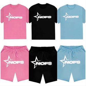 Mens Tracksuits vendendo explosões nofs padrão impresso shorts e camisetas homens Y2K punk Harajuku gótico hiphop wideleg calças finas street wear y3