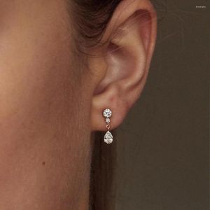Stud Earrings MC 2023 S925 Sterling Silver Exquisite Love Heart Zircon Piercing For Women Wedding Fine Jewelry Gift Brincos