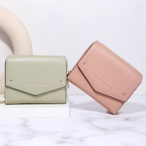 Wallets Multi-card Korean Version Of Solid Color Coin Purse Women's Short Folding Card