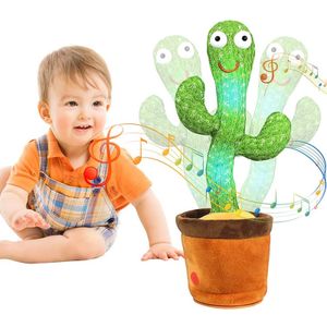 Decompression Toy Dancing Cactus Electric Plush Doll Knit Fabric Dancer Parrot Repeat Talking Home Decor Kid Gift Baby Early Education Toys 230826