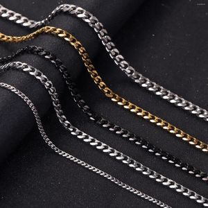 Chains Men's Cuban Link Chain Necklace Gold Black Silver Color Male Choker Colar Jewelry Gifts For Men