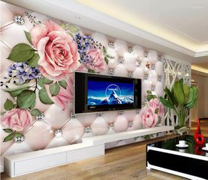 Wallpapers Custom Mural Wallpaper Watercolor Flower Rose Wall Papers Home Decor Living Room Bedroom