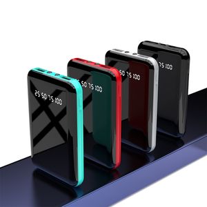 10000mah 미니 휴대용 파워 뱅크 2 USB LCD 디지털 디스플레이 빠른 충전 외부 배터리 파워 뱅크 iPhone Xiaomi Huawei