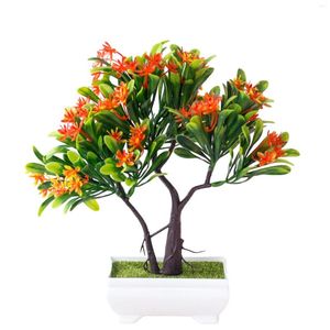 Decorative Flowers Simulated Plant Potting Indoor Green Small Bonsai Desktop Artificial Flower Decoration Home