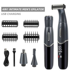 Epilator Mens Intimate Area Precision Shaver Bikini Line Sensitive Shaving Balls Eggs Pubic Hair Face Nose Beard Trimmer 230826