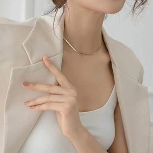 Цепи Allme прохладное широкое коренастое ожерелье для женского мужчины Unisex 14k золота, покрытые латуниными металлическими коже, колье в подарок подарок