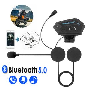 Alto-falantes portáteis motocicleta BT capacete fone de ouvido sem fio kit de chamada mãos-livres estéreo anti-interferência à prova d'água player de música alto-falante 230826