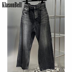 Женские джинсы 125 Клазонбелл Хай -стрит огорченные разорванные размытые джинсовые джинсы Джин 230826