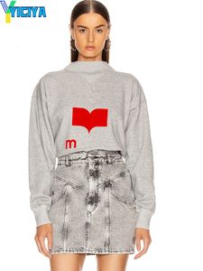 Kvinnors hoodies tröjor Yiciya Hood Sweatshirt Letter Print Unisex Sweatshirts Winter Top French Long Sleeves TreeSte