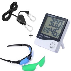 Grow Lights Digital Temperature Humidity monitor Grow Tent Box Glass UV Polarizing Goggles For Eye Protect Indoor Grow Light