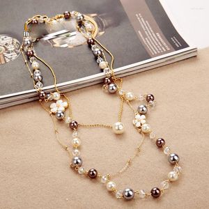 Chains Long Multi-layer Pearl Necklace Sweater Chain Women's Fashion Hanging Decorative Wholesale