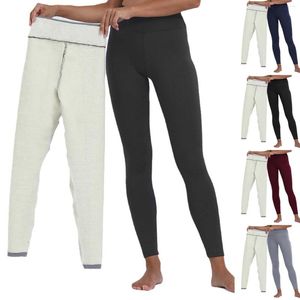 Damen-Leggings, Winter, warm, mit Fleece gefüttert, dicke H-Strumpfhose, Thermohose, Jean-Overall, lang, lässig