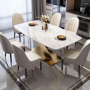 Dinnerware Sets Italian-style Luxury Dining Table With Rock And Chairs
