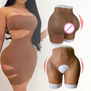 Breast Form Dark African Woman Silicone 1 Inch Hips Bombom Butt Enhancement Padded Panties Big Hips Up Buttocks Underpants 230826