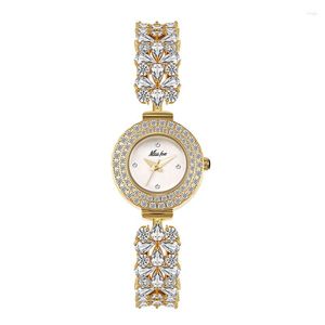 Armbandsur 2023 Brand All Diamond Women's Watch Luxury Zircon Chain Waterproof Japanese Movement Quartz Religio Femino
