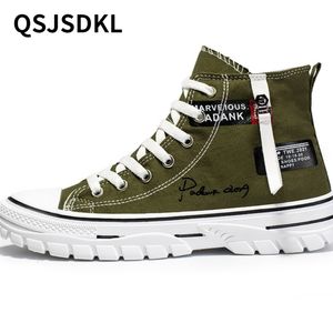 Klädskor män vulkanisera duk hög topp sneakers casual andnings plattform man tränare tenis masculino chunky 230825