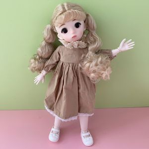 Dockor 16 BJD 30 cm Angel Girl Doll 22 Logar Movbart mjukt hår med kläder Full Set Children's Toys Birthday Present 230826