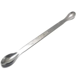 Powder Spoon Stainless Steel Snuff Spoon Dual Sided Teaspoons Medicine Scoop Mini Lab Shovel Wax Tool XBJK2304 LL