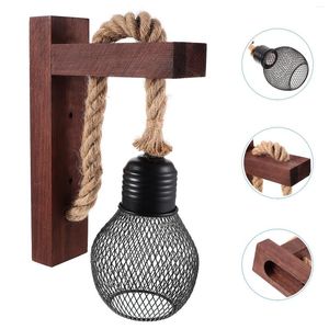 Wall Lamp Rustic Chandeliers Farmhouse Plug Hanging Rope Light Fixtures Dining Room Bedside