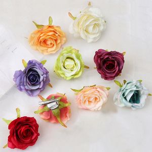 Copricapo Fiore di rosa Forcina Fermacapelli per donne Ragazze Petali di chiffon fatti a mano Fermagli per capelli Barrettes Accessori