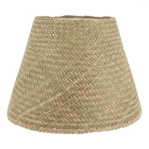 Wall Lamp Rattan Lampshade Vintage Hand Woven Shade Cover Rustic Hanging Chandelier For Bar Cafe Living Room