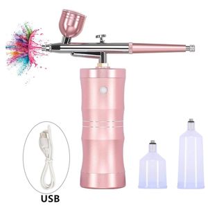 Airbrush tatuering levererar nagel luftkompressor kaka målning hantverk målarbok hårfärgning smink spray pistol vatten hud hydrating nano sprayer 230826