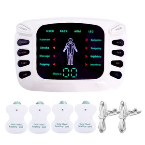 Back Massager Electric Tens Muscle Stimulator Digital Therapy Full Body Massage Relax 4 Pads Pulse EMS Acupuncture Health Care Machine 230826