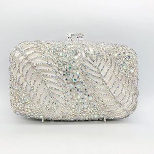 2つの葉のハンドバッグ財布とダイヤモンドディナードレスZD3110