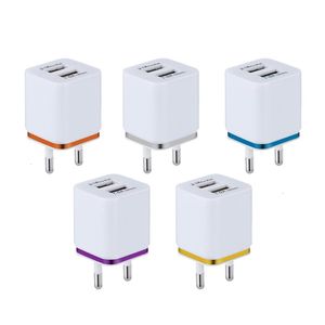 Universal 2.1A EU/US Plug Fast Charging Dual USB Charger Adapter Hem Rese Wall Charger för Huawei Xiaomi