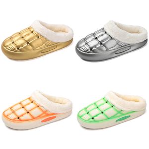 Winter fleece thickened warm home cotton slippers men woman golden silver green orange fashion trend couple