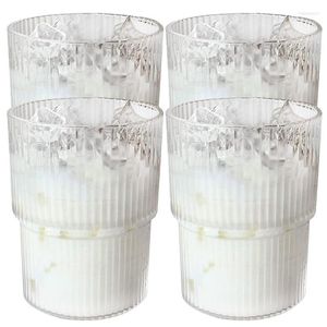 Vinglas med rippel kaffeglas dricka vertikala ränder muggar te cup anti slip elegant transparent