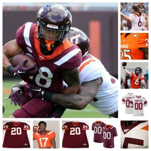 Virginia Tech Hokies Camisa de futebol 5 Nasir Peoples 28 Chance Black 43 Hand 54 Malachi Madison 14 Jonathan Pennix 21 Jeremiah Coney 79 Johnny Garrett 46 Findlayter