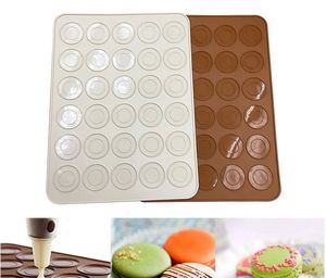 Macarons Tappetino da forno in silicone 30 cavità Amaretto Stampo per pasticceria Forno Bakeware Antiaderente Stampo per macaron fai-da-te Utensile da cucina LL