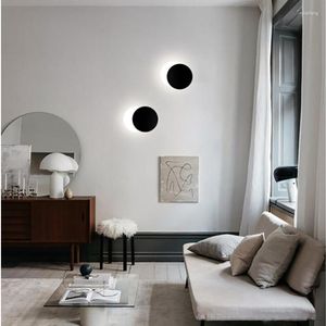 Lâmpada de parede quarto arandela personalidade criativa pode ser eclipse sala estar moda moderna material acrílico luzes cabeceira
