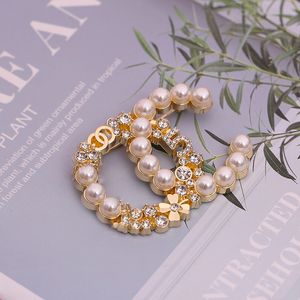 Desinger Brosche Brief Perle Diamant Pin Broschen Mode Hochzeit Party Frauen Schmuck Accessoires Geschenke