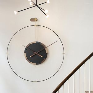 壁時計北欧の高級時計モダンデザインサイレントラージクリエイティブウッドオロログオパレットリビングルームホームデコレーションGPF50YH