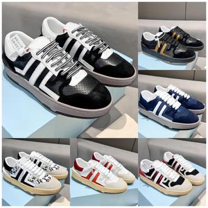 Curb Spor Sneakers Designer Deri Dolu Kırış Ayakkabı Kadın Erkek Lüks Düz Kauçuk Alt Kriket Sneaker Dant-Up Açık Dış Mekan Ayakkabı Ayakkabı