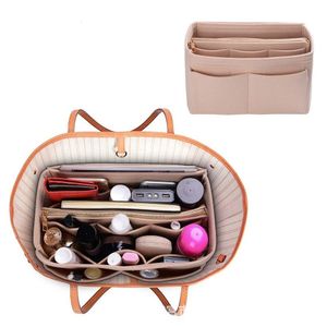 Kosmetiska väskor fall Kvinnor utgör arrangören Feel Insert Bag For Handbag Travel Inner Purse Portable Cosmetic Bags Passar olika märkesväskor 230826