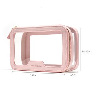 Midjepåsar Rownyeon Clear Plastic PVC Makeup Cosmetic Skincare Product Case Bag med dragkedja 230826