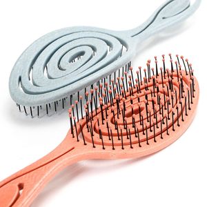 Hair Brushes Relaxing Elastic Massage Comb Portable Hollow Combs Scalp Brush Salon Styling Tools Solid Color Circular 230826
